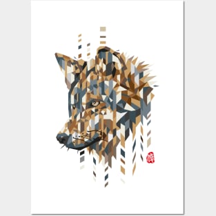 Geometrical Wolf II Posters and Art